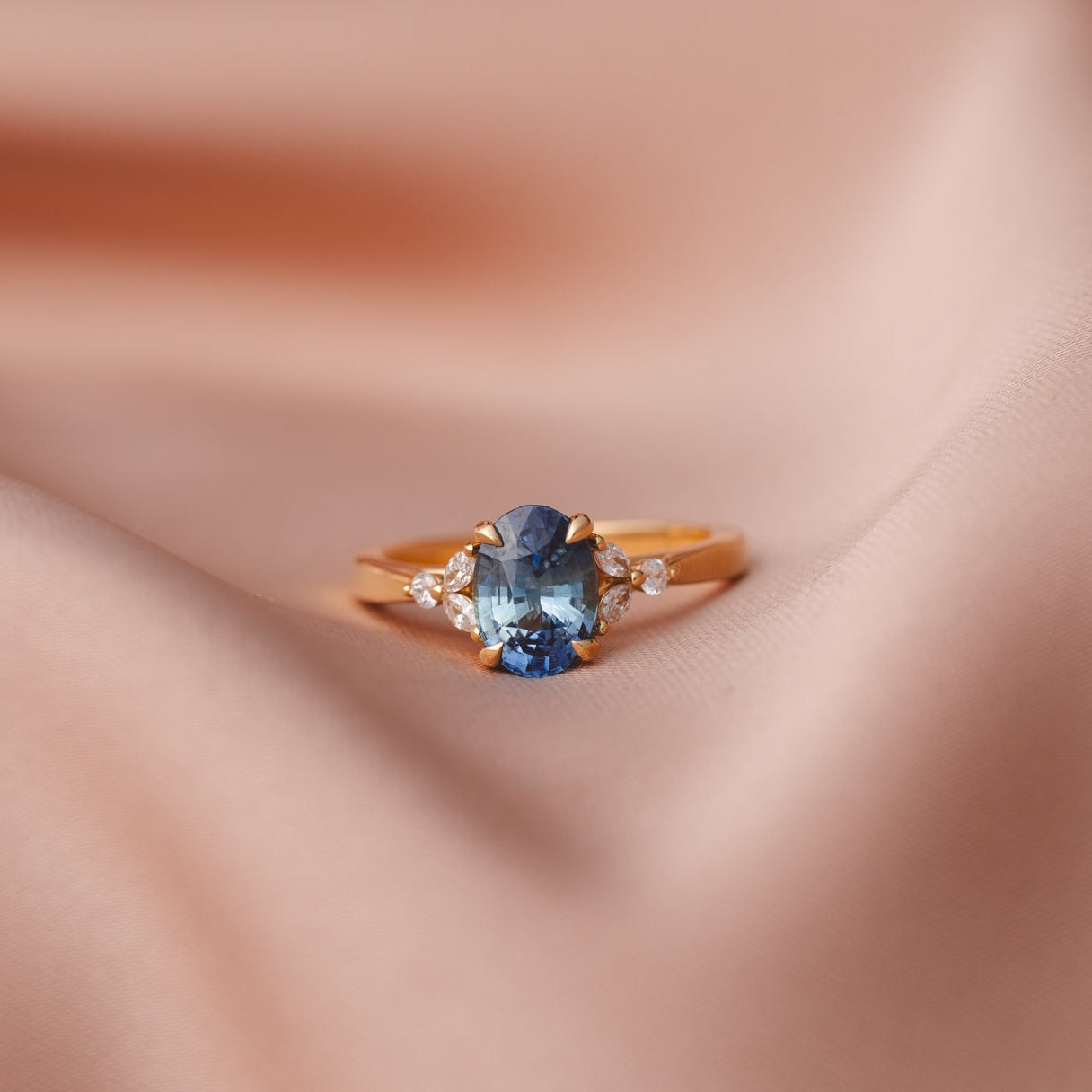 Blair 2.06ct Oval Madagascan Blue Sapphire Engagement Ring