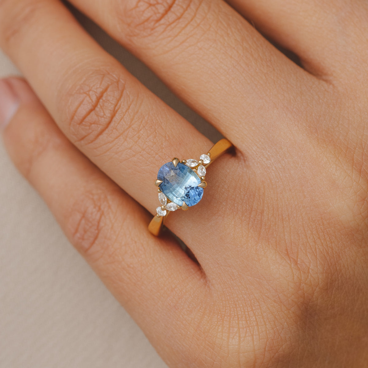 Blair 2.06 ct Oval Madagascan Blue Sapphire Engagement Ring