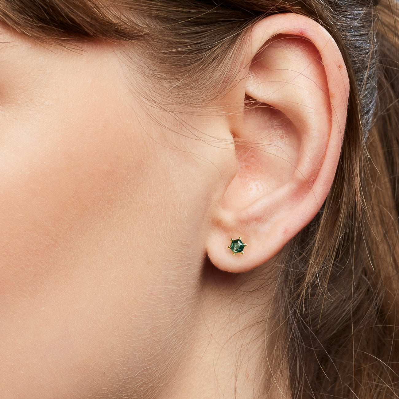 Melba Hexagon Sapphire Earrings