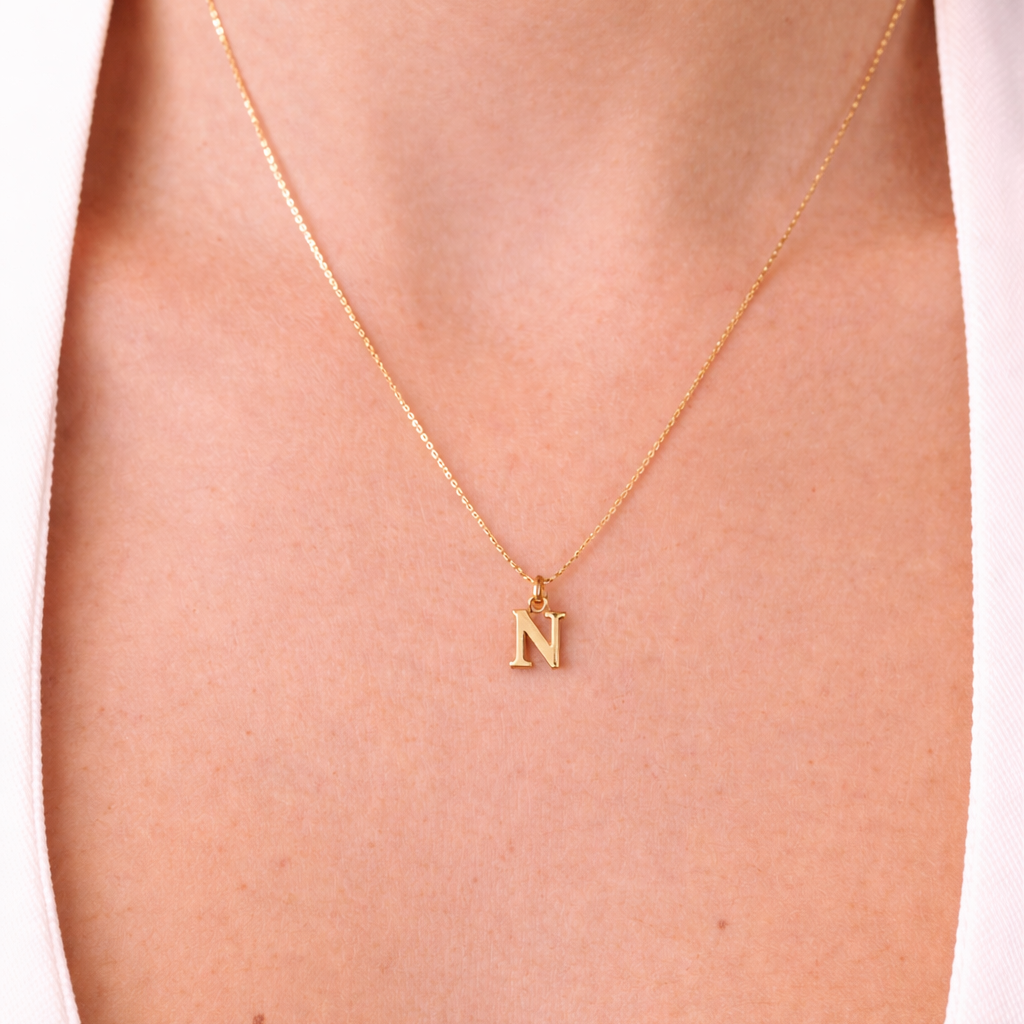 Initial Pendant & Chain N-T (18ct Gold)