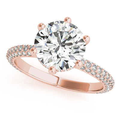 Juliet 6 Prong Hidden Halo Diamond Engagement Ring Setting