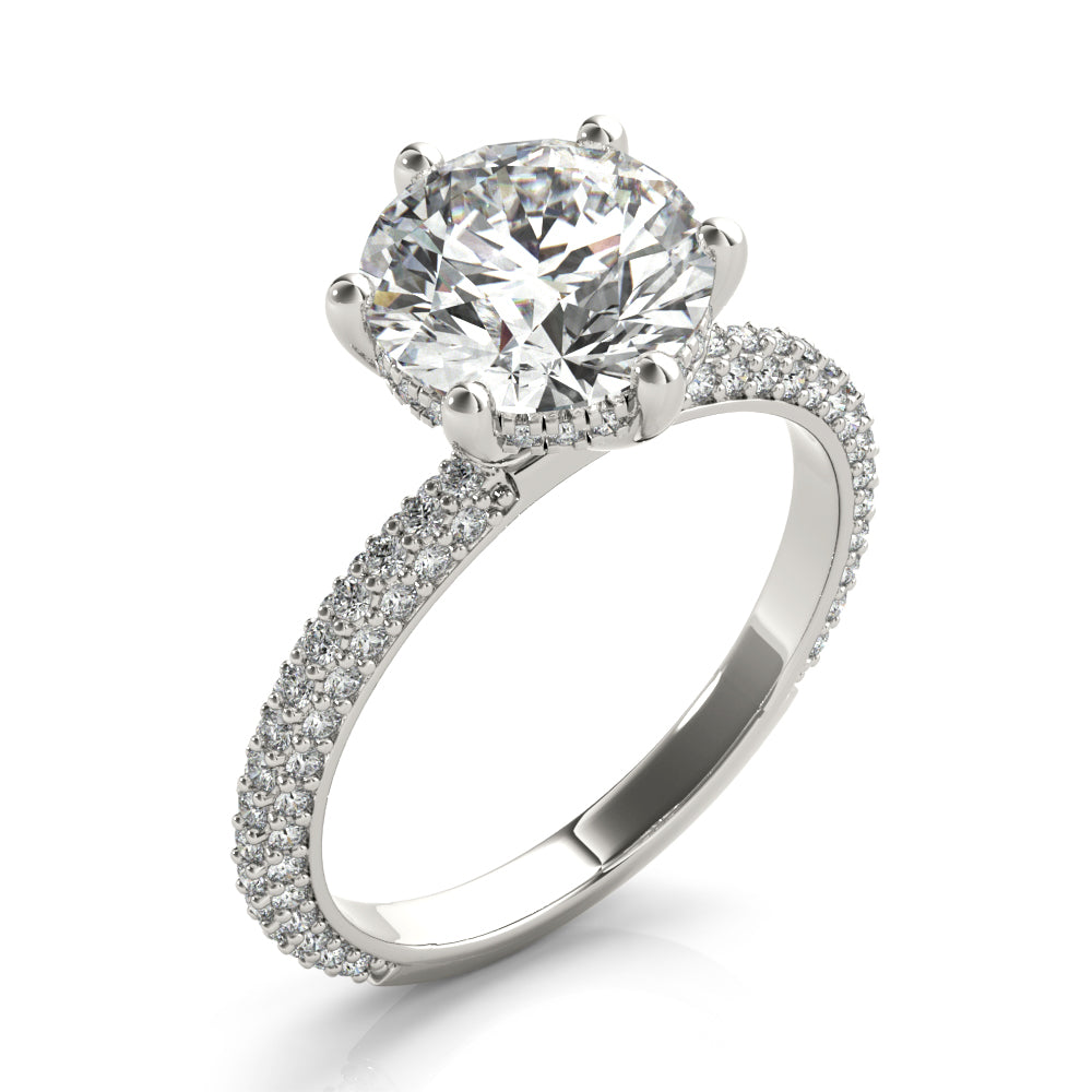 Juliet Prong Hidden Halo Diamond Engagement Ring Setting – KAVALRI