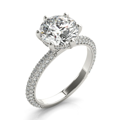 Juliet 6 Prong Hidden Halo Diamond Engagement Ring Setting