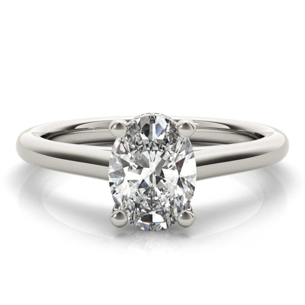 Hannah Oval Solitaire with Hidden Halo Engagement Ring Setting – KAVALRI