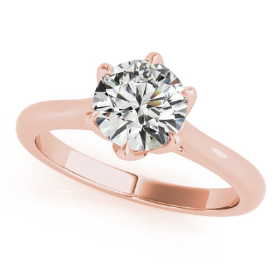 Fleur 6 Prong Solitaire Engagement Ring Setting