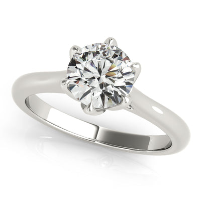 Fleur 6 Prong Solitaire Engagement Ring Setting