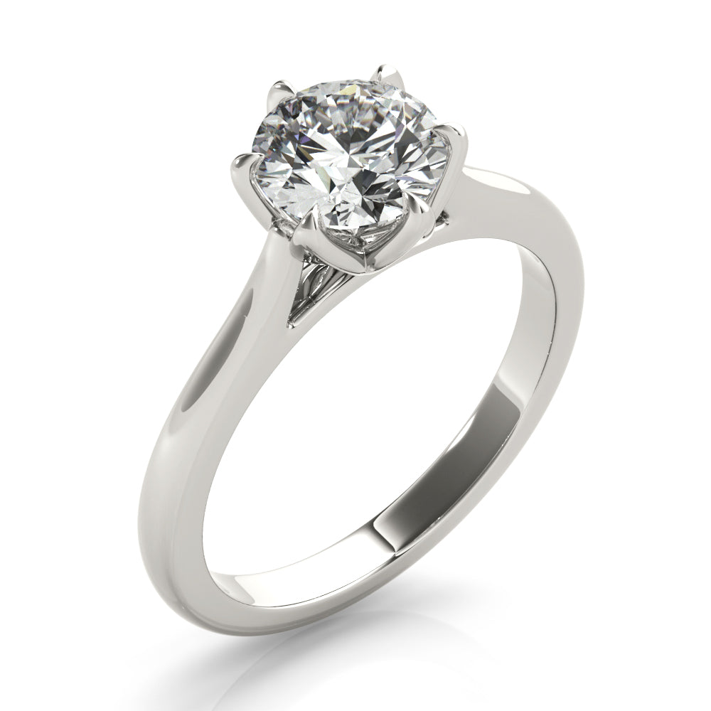 Fleur 6 Prong Solitaire Engagement Ring Setting