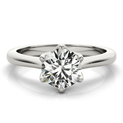 Fleur 6 Prong Solitaire Engagement Ring Setting