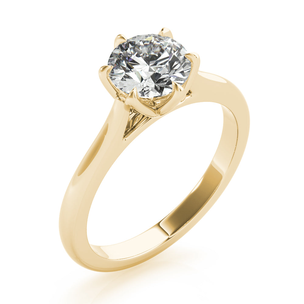 Fleur 6 Prong Solitaire Engagement Ring Setting