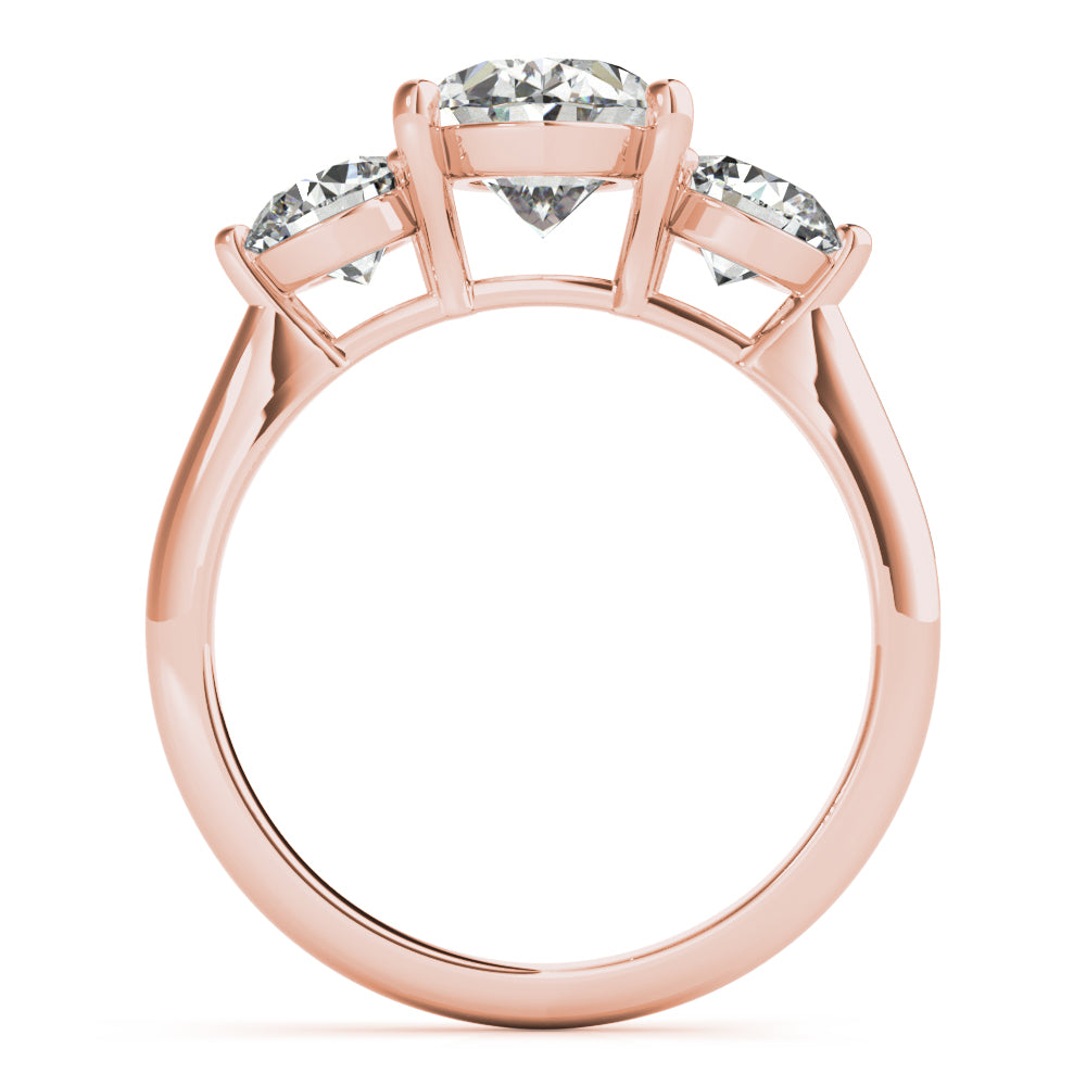 Charlotte Midi Oval and Round Trilogy Diamond Engagement Ring Setting