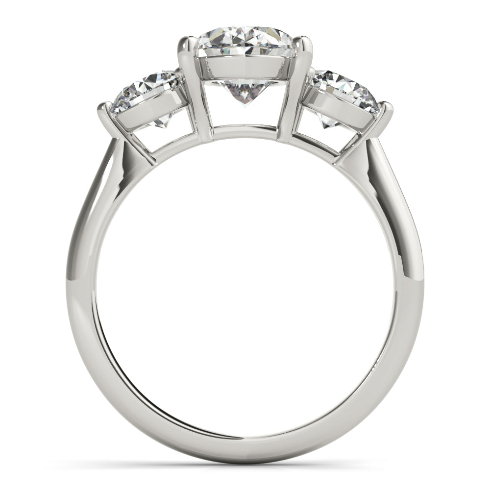 Charlotte Midi Oval and Round Trilogy Diamond Engagement Ring Setting