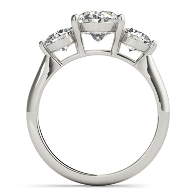 Charlotte Midi Oval and Round Trilogy Diamond Engagement Ring Setting