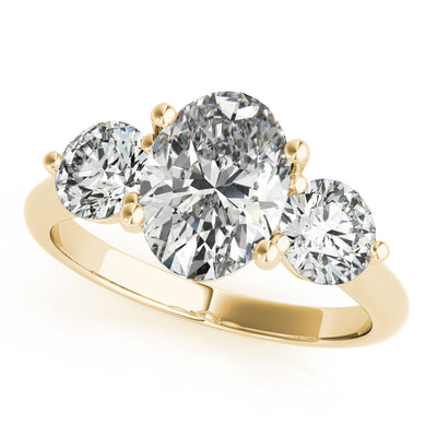 Charlotte Midi Oval and Round Trilogy Diamond Engagement Ring Setting