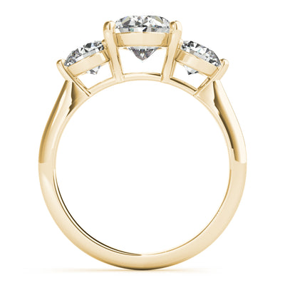 Charlotte Midi Oval and Round Trilogy Diamond Engagement Ring Setting