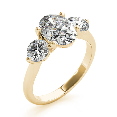 Charlotte Midi Oval and Round Trilogy Diamond Engagement Ring Setting