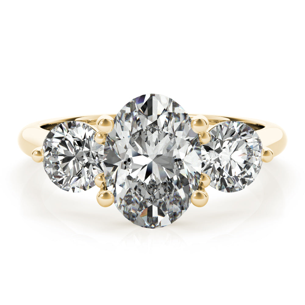 Charlotte Midi Oval and Round Trilogy Diamond Engagement Ring Setting