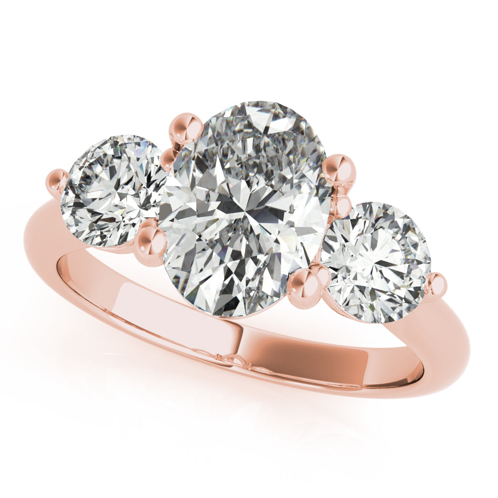 Charlotte Grande Oval and Round Diamond Engagement Ring Setting