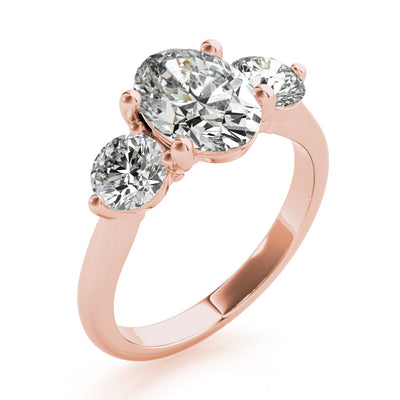 Charlotte Grande Oval and Round Diamond Engagement Ring Setting