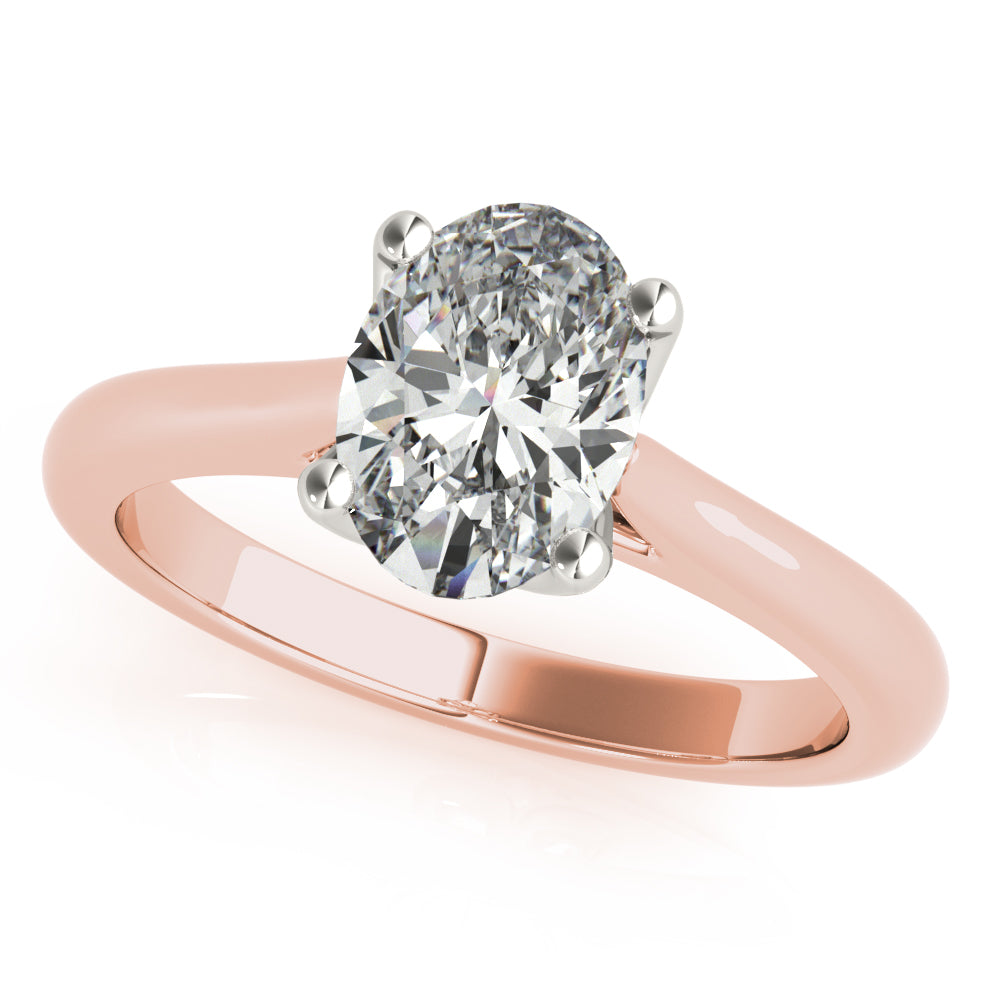 Fleur Oval Solitaire Engagement Ring Setting