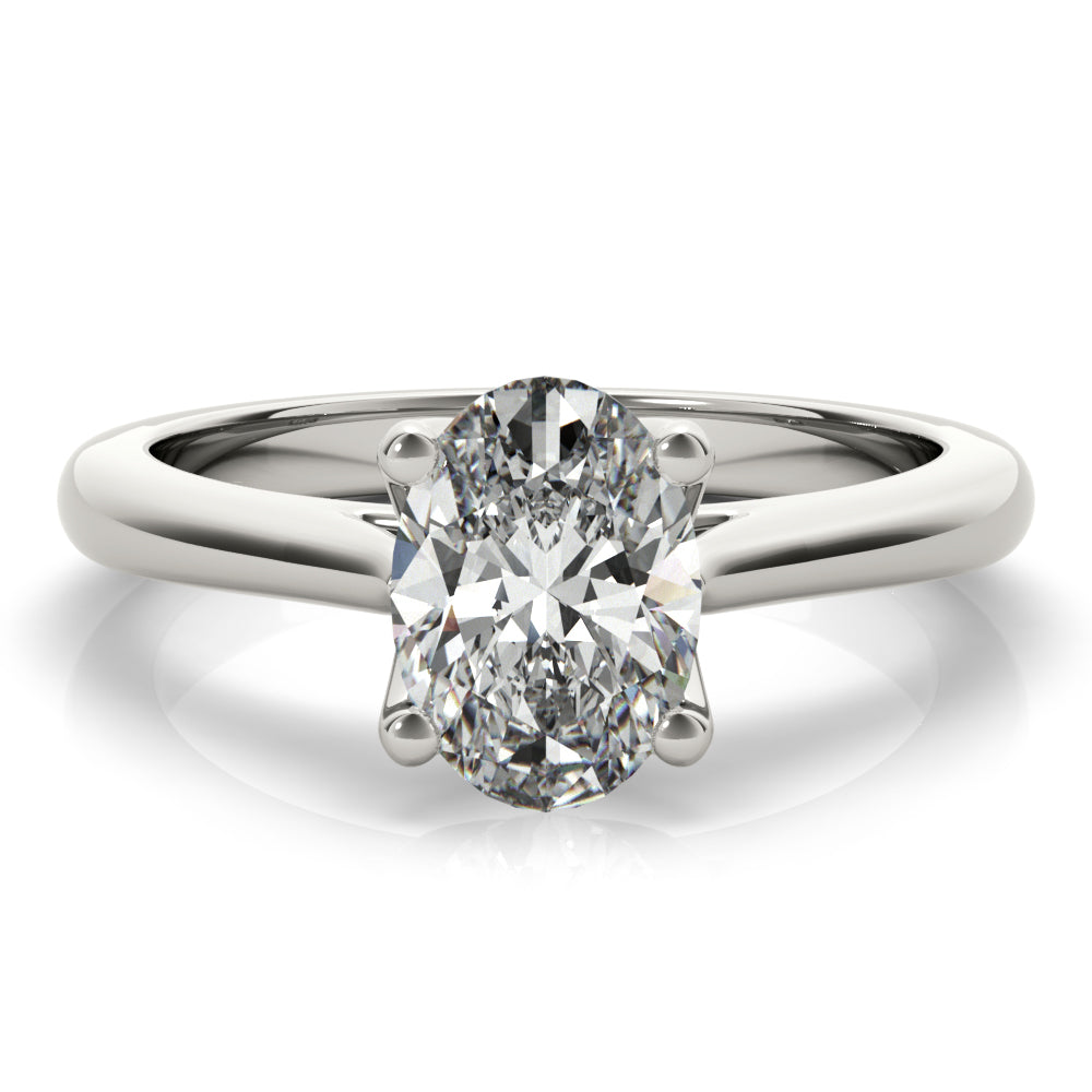 Fleur Oval Solitaire Engagement Ring Setting