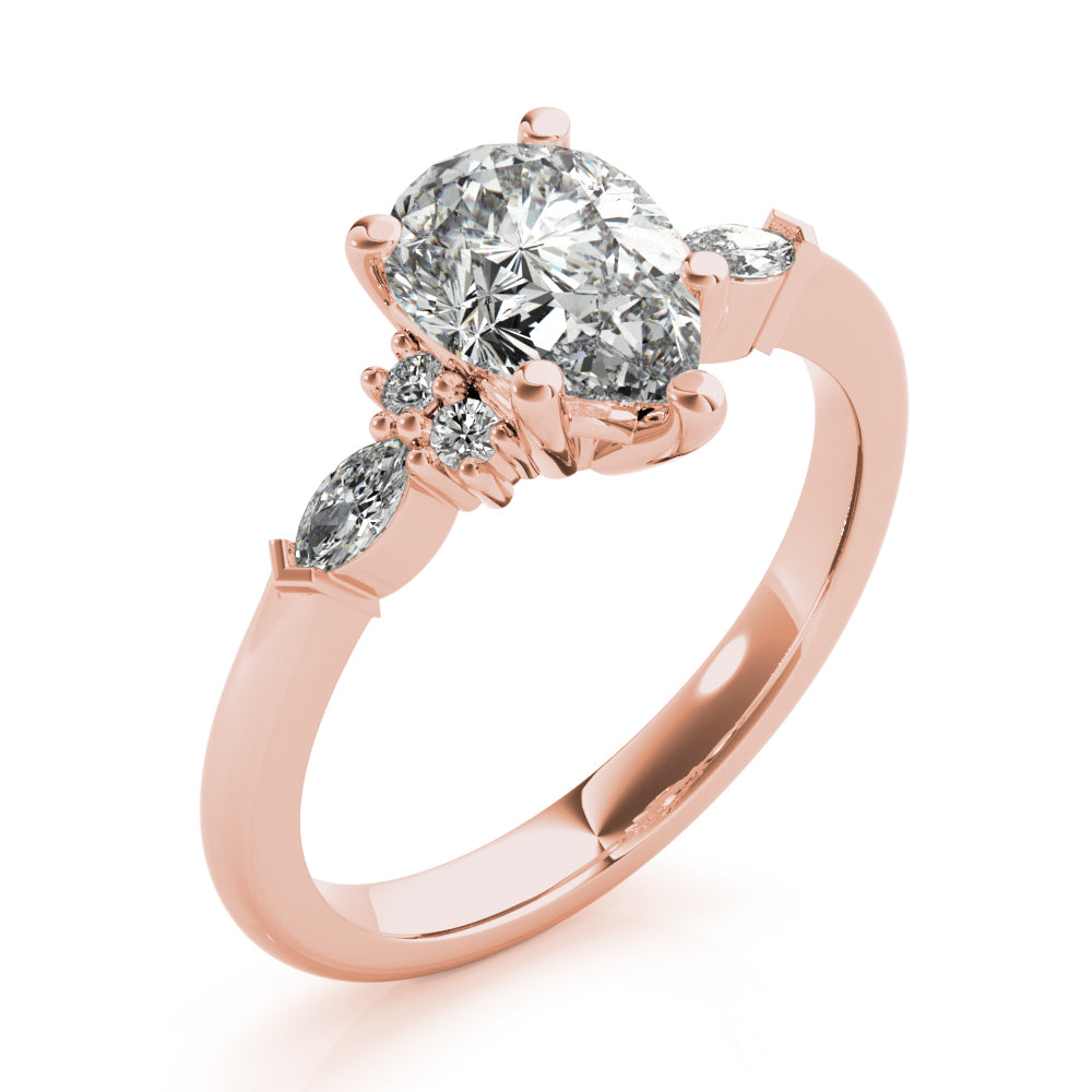 Willow Pear Diamond Engagement Ring Setting