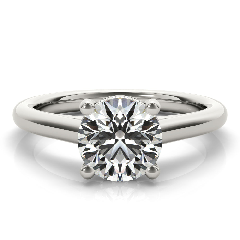 Hannah Round Solitaire with Hidden Halo Engagement Ring Setting