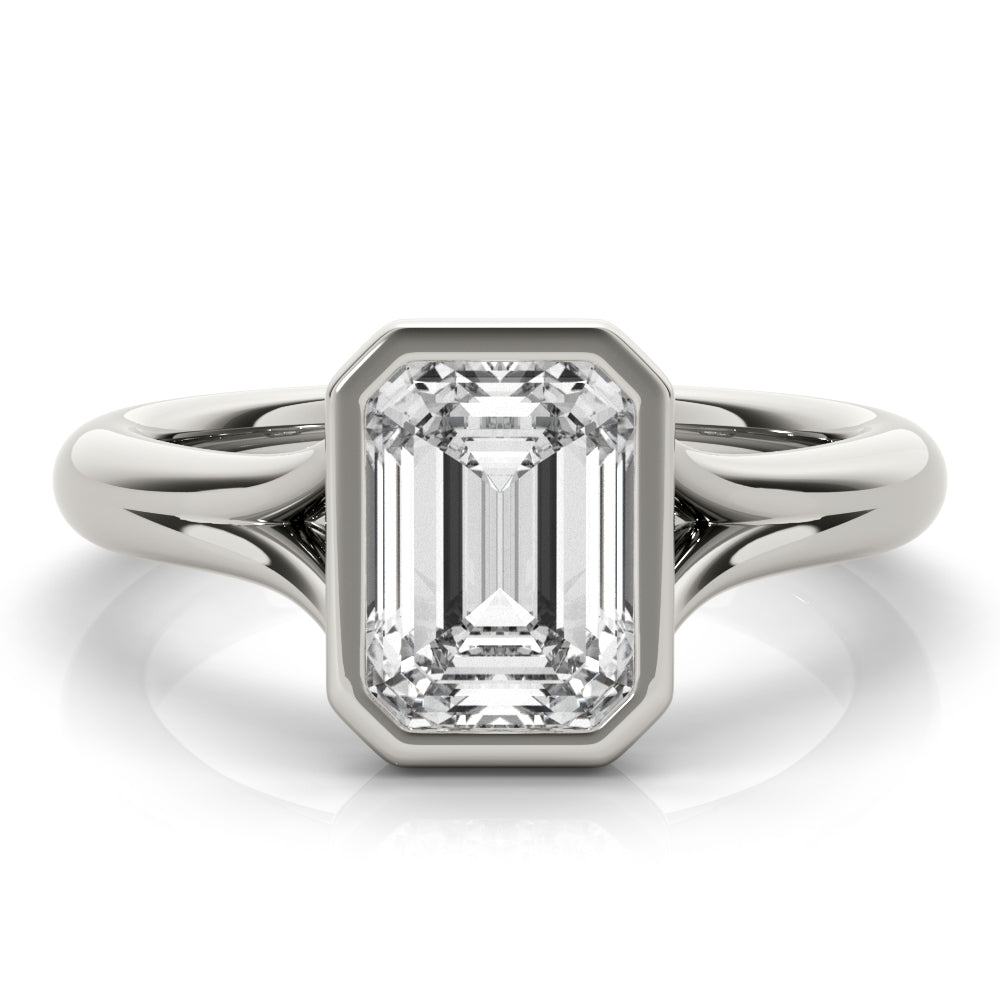 Emerald Double Split Shank Bezel Engagement Ring Setting – KAVALRI