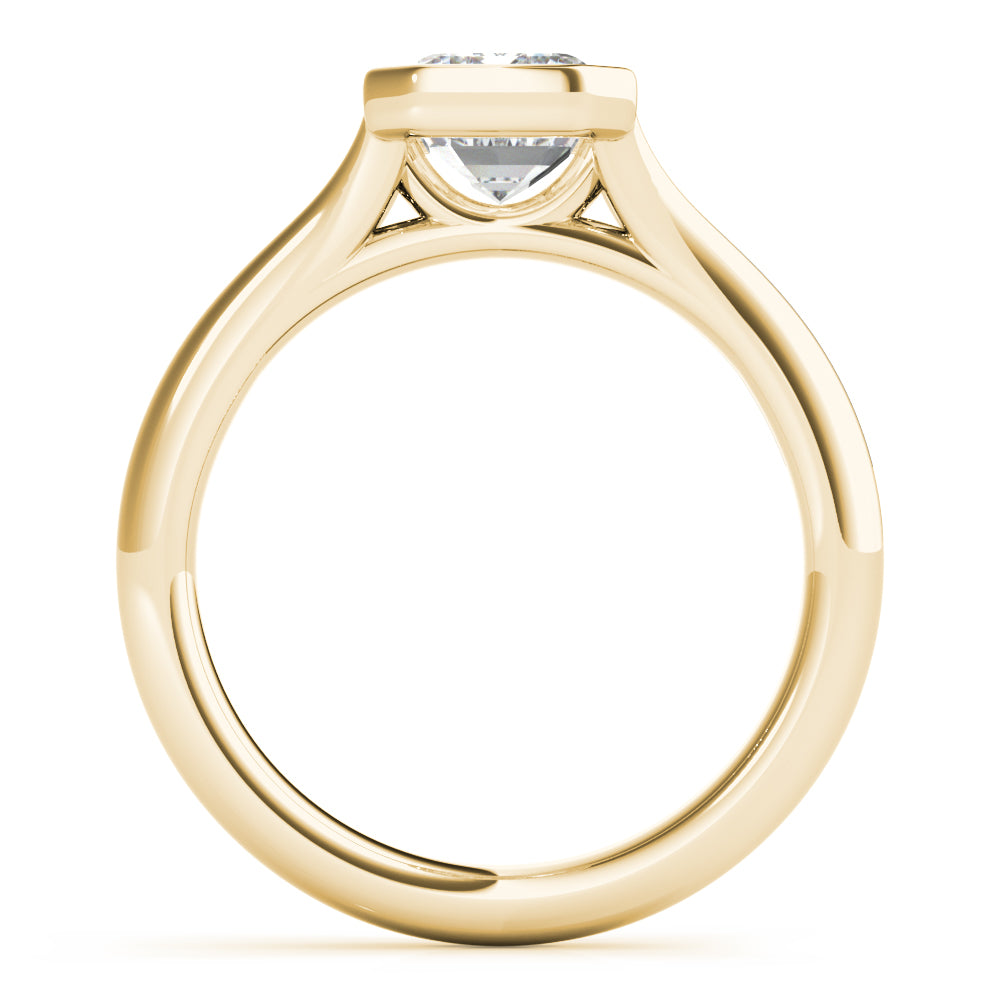 Emerald Double Split Shank Bezel Engagement Ring Setting