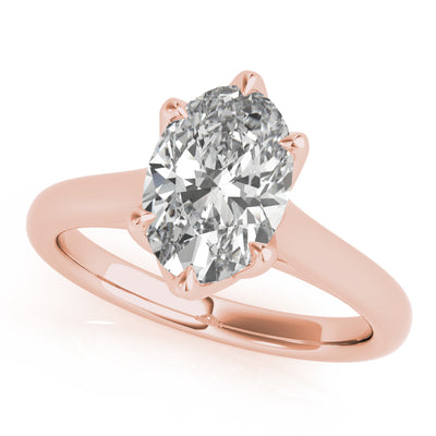 Peony Oval 6 Prong Solitaire Engagement Ring Setting