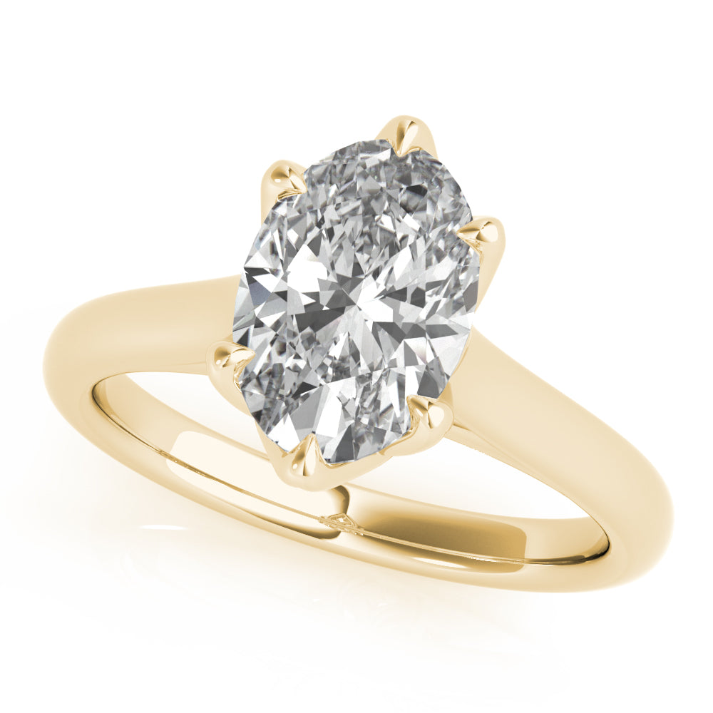 Peony Oval 6 Prong Solitaire Engagement Ring Setting