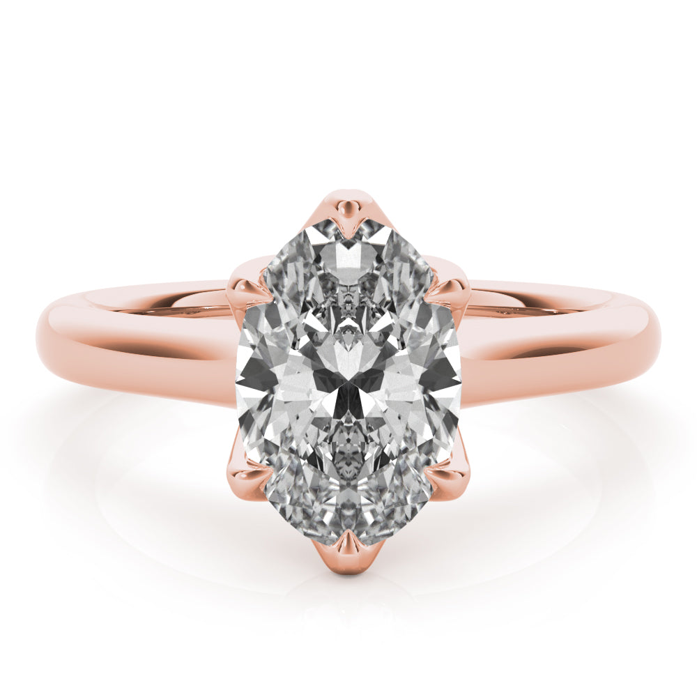 Peony Oval 6 Prong Solitaire Engagement Ring Setting