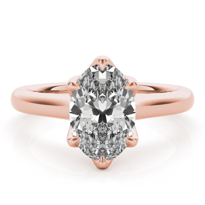Peony Oval 6 Prong Solitaire Engagement Ring Setting