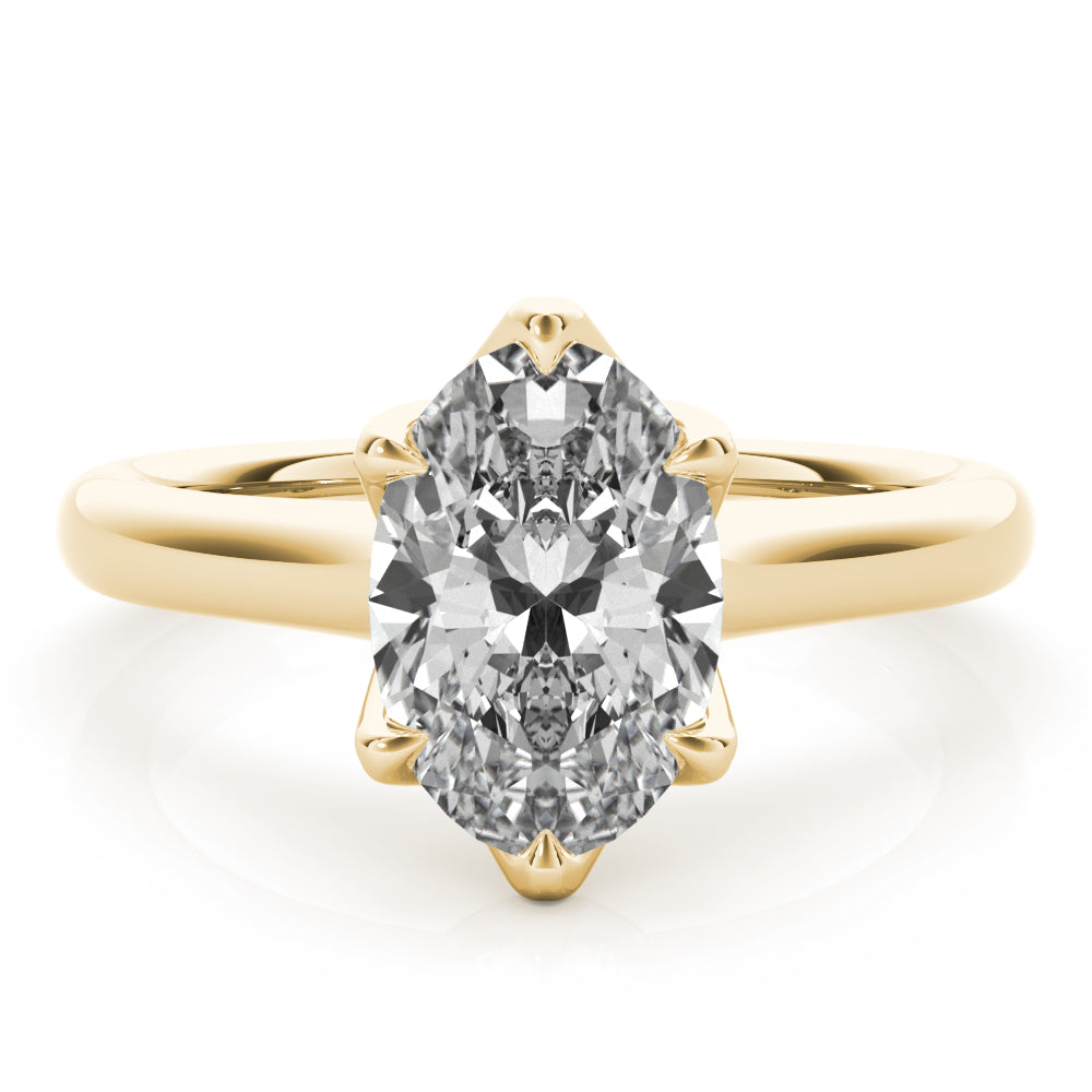 Peony Oval 6 Prong Solitaire Engagement Ring Setting