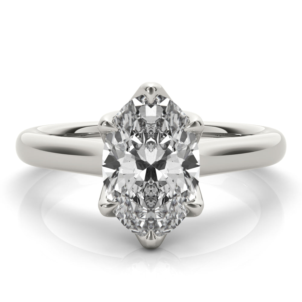 Peony Oval 6 Prong Solitaire Engagement Ring Setting