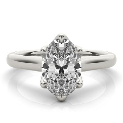 Peony Oval 6 Prong Solitaire Engagement Ring Setting