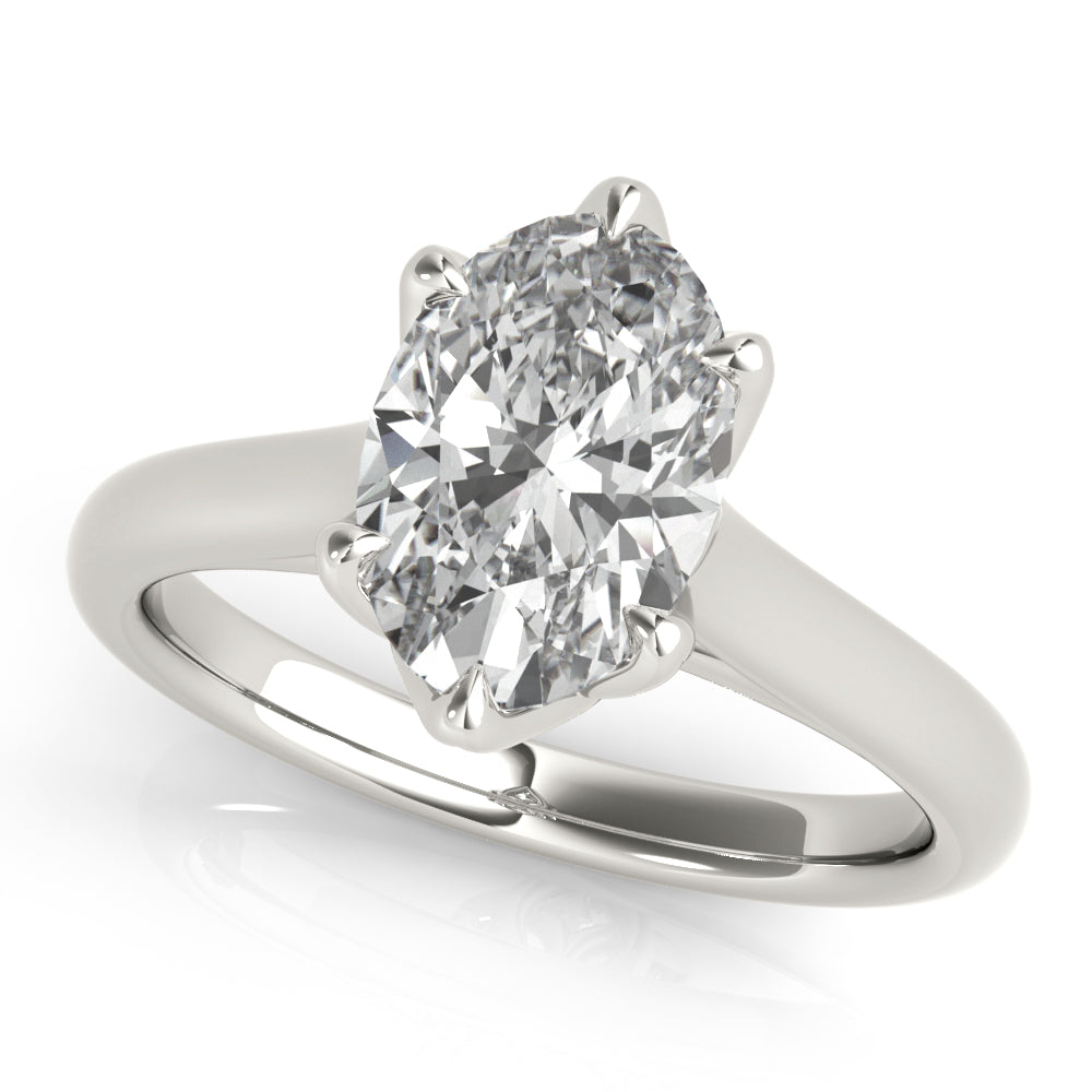 Peony Oval 6 Prong Solitaire Engagement Ring Setting