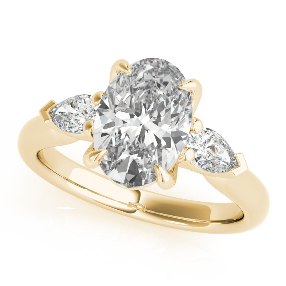 Rebecca Oval Diamond and Long Pear Engagement Ring Setting