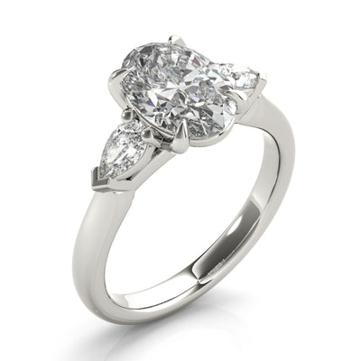 Rebecca Oval Diamond and Long Pear Engagement Ring Setting