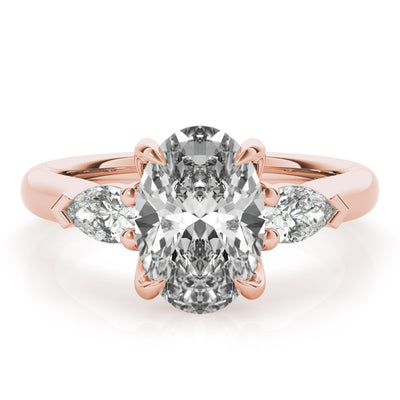 Rebecca Oval Diamond and Long Pear Engagement Ring Setting