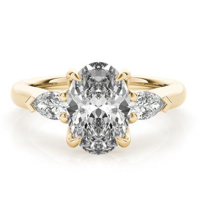 Rebecca Oval Diamond and Long Pear Engagement Ring Setting