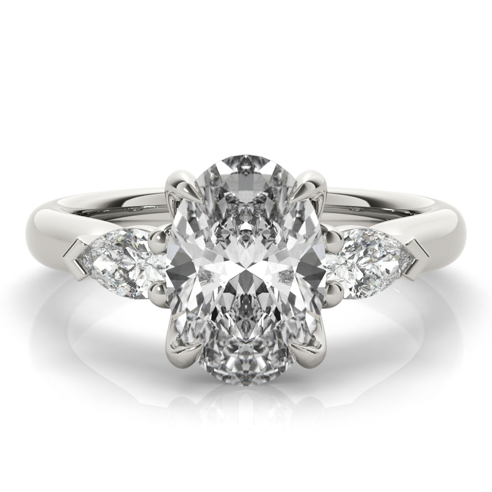 Rebecca Oval Diamond and Long Pear Engagement Ring Setting