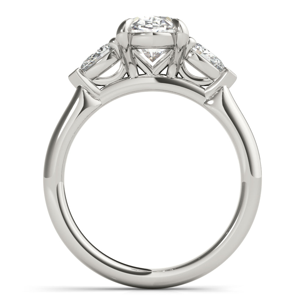 Rebecca Oval Diamond and Long Pear Engagement Ring Setting