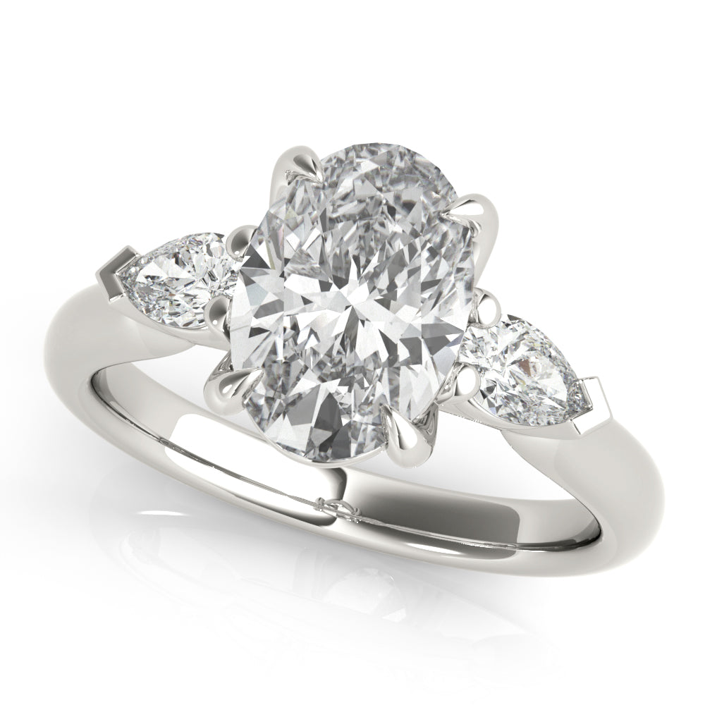 Rebecca Oval Diamond and Long Pear Engagement Ring Setting