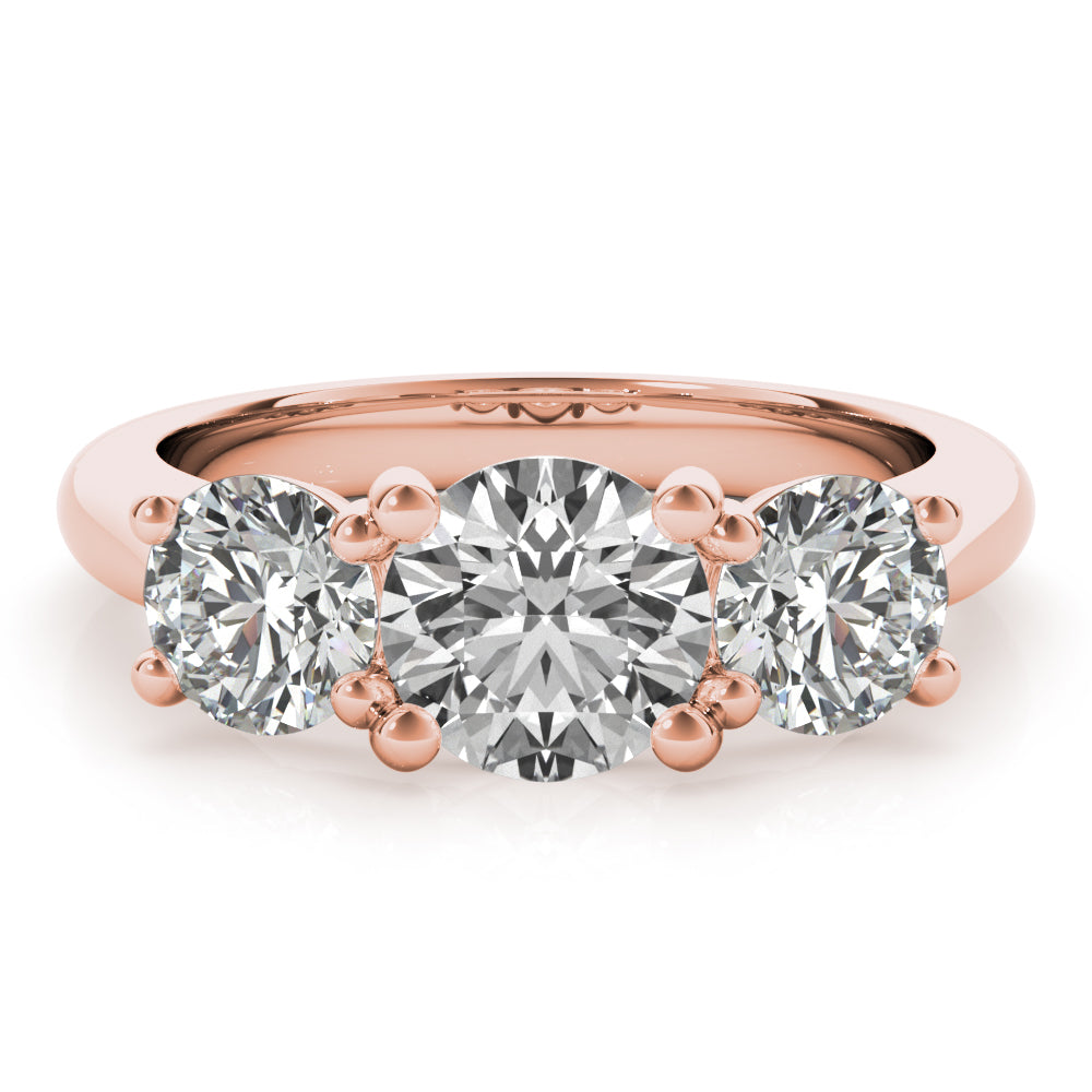 Charlotte Round Grande 4 Prong Trilogy Engagement Ring Setting