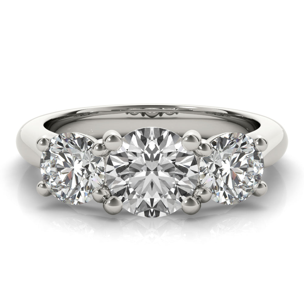 Charlotte Round Grande 4 Prong Trilogy Engagement Ring Setting