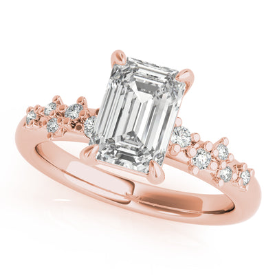 Ivy Emerald Cut Diamond Engagement Ring Setting