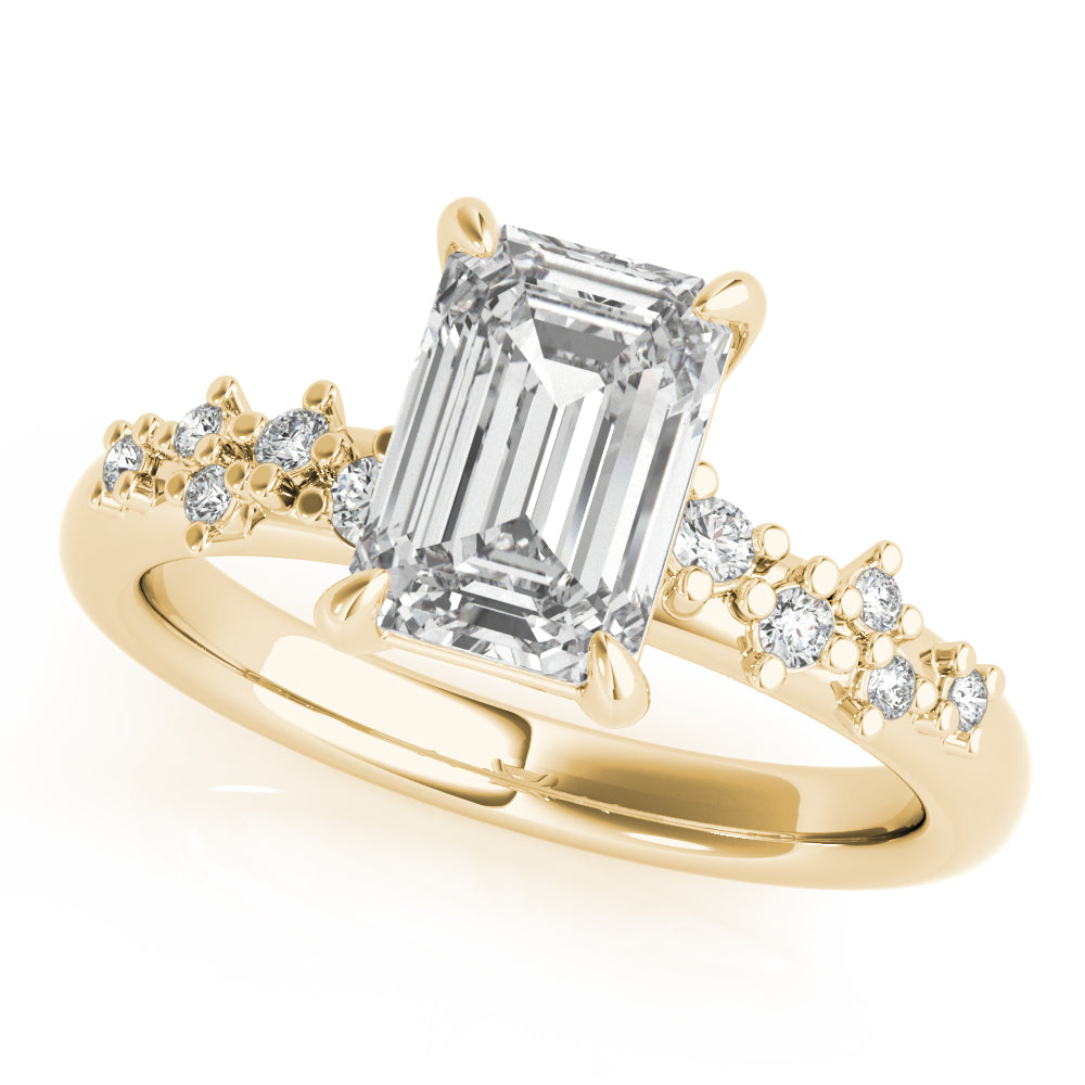 Ivy Emerald Cut Diamond Engagement Ring Setting