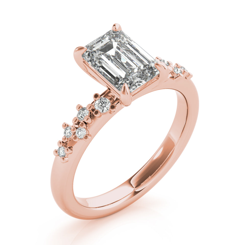 Ivy Emerald Cut Diamond Engagement Ring Setting