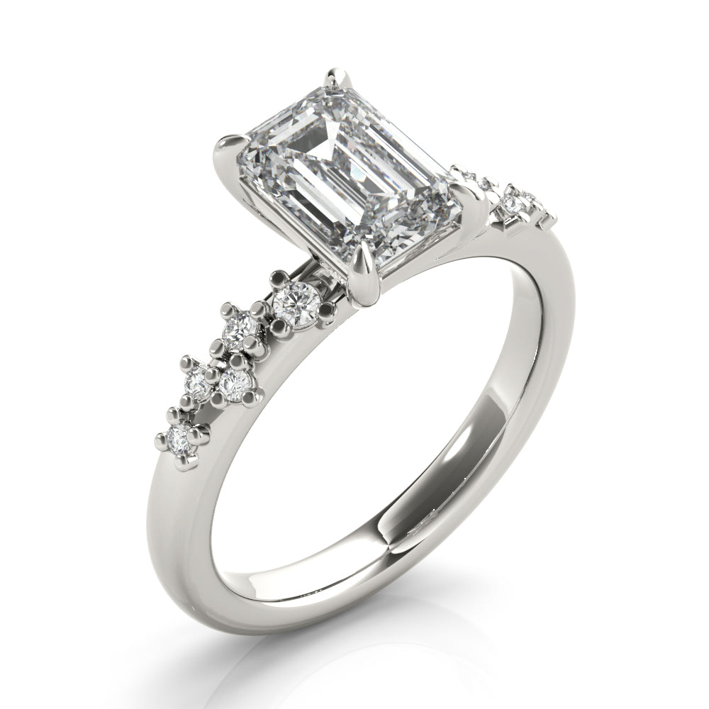 Ivy Emerald Cut Diamond Engagement Ring Setting