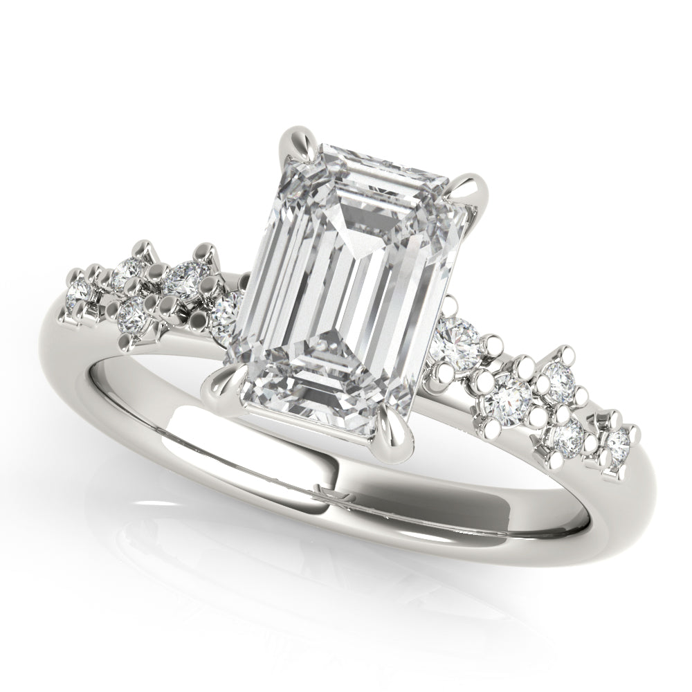 Ivy Emerald Cut Diamond Engagement Ring Setting